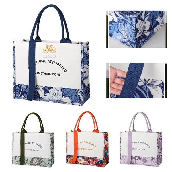 Floral Canvas Tote Bag