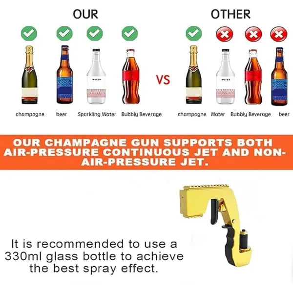 Lightweight Champagne Gun for Parties with rubber plug