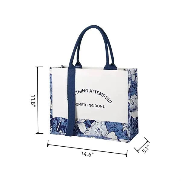 Floral Canvas Tote Bag