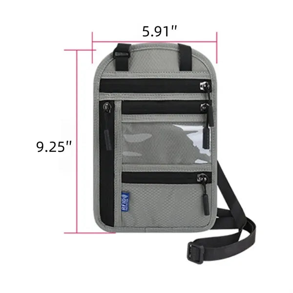 RFID Travel Neck Wallet Passport Holder Organizer