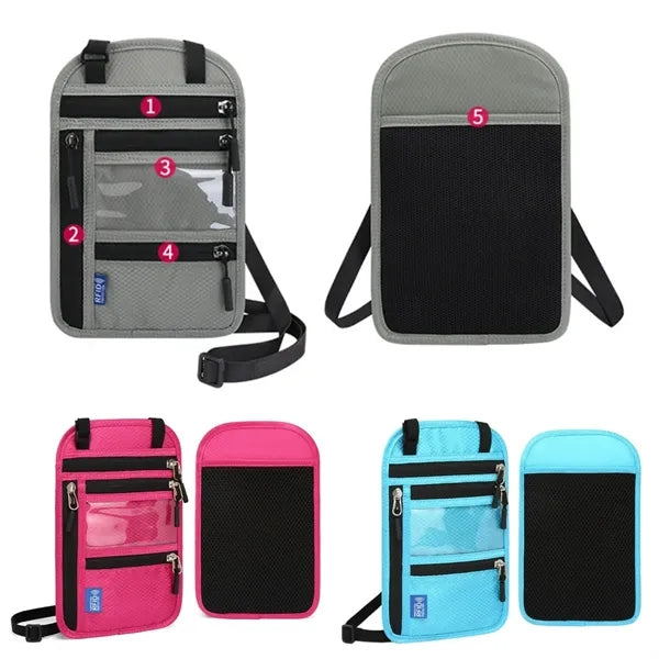 RFID Travel Neck Wallet Passport Holder Organizer