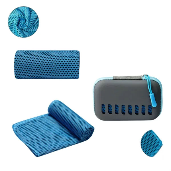 Quick Dry Travel Towel with EVA Case & Carabiner for Gym