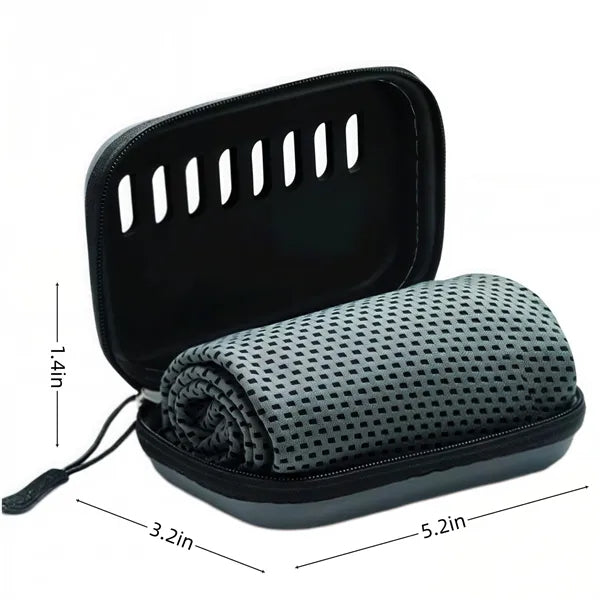 Quick Dry Travel Towel with EVA Case & Carabiner for Gym