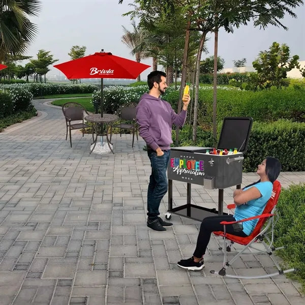 Rolling Cooler Vending Cart, Front Imprint