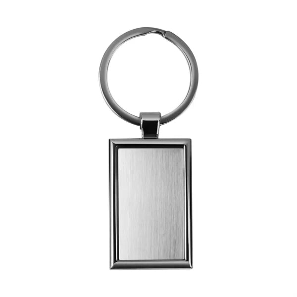 Rectangular Metal Keychain Key Tag 3"x1"