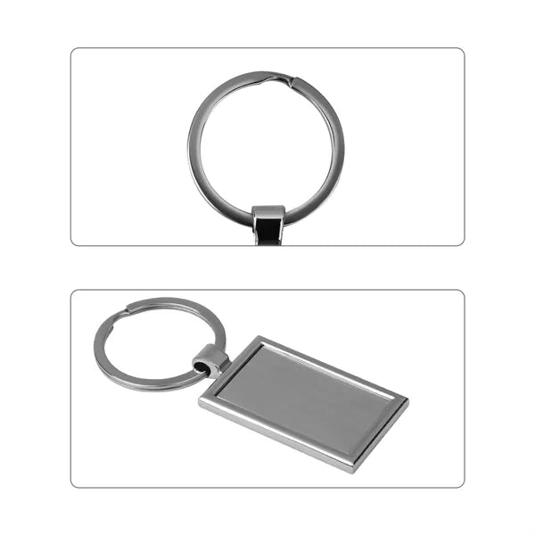 Rectangular Metal Keychain Key Tag 3"x1"