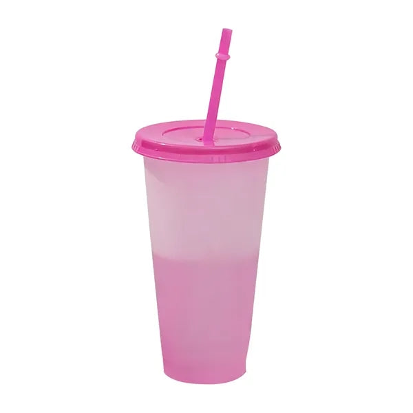 24oz Cold-Activated Color Changing Party Straw Tumbler