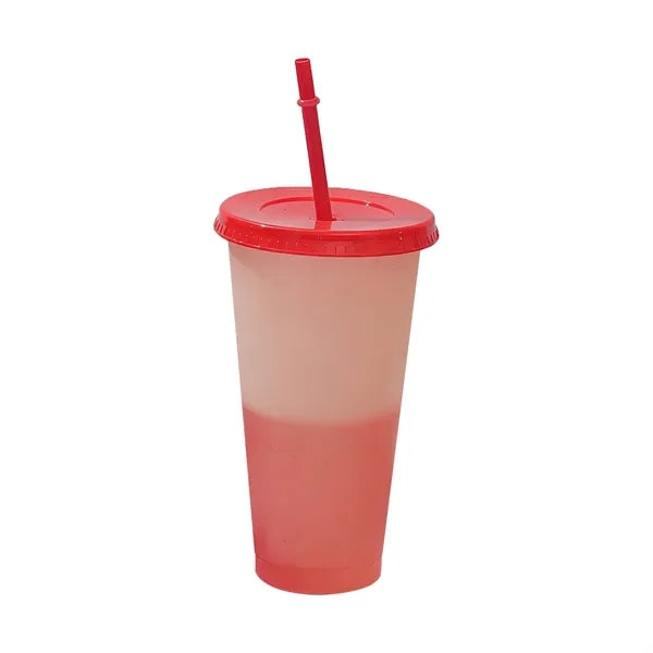 24oz Cold-Activated Color Changing Party Straw Tumbler