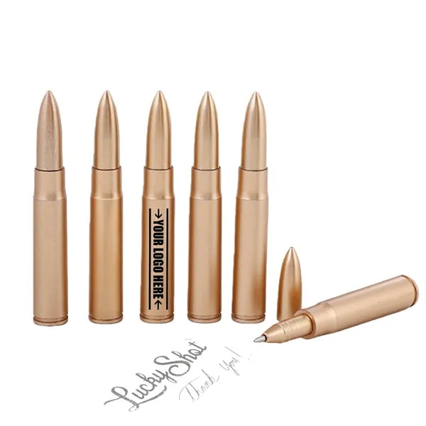 Bullet Shaped Plastic Metallic-Look Novelty Ballpoint Pens