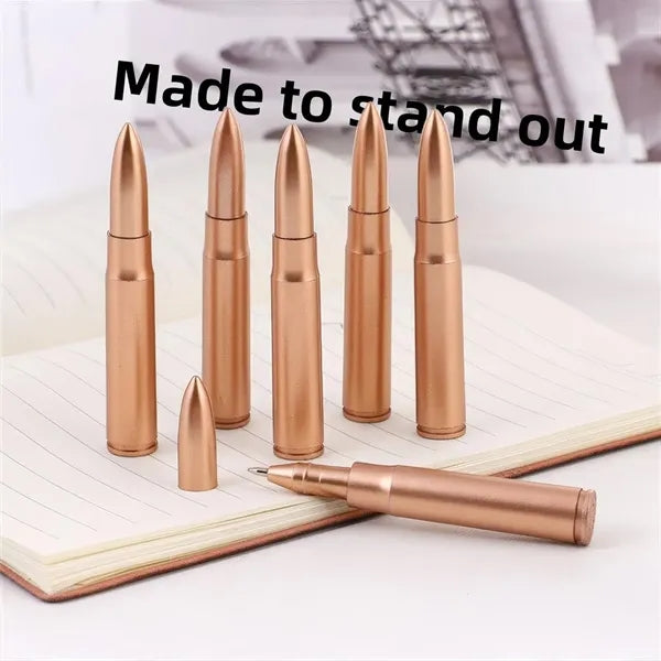 Bullet Shaped Plastic Metallic-Look Novelty Ballpoint Pens