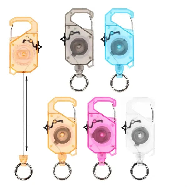 Retractable Key Chain Reel with Carabiner Ring