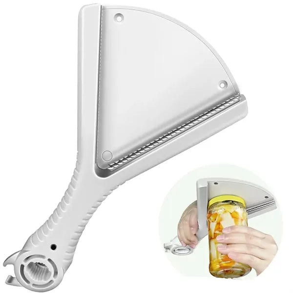 Jar Opener with Handle for Bottle and Lid