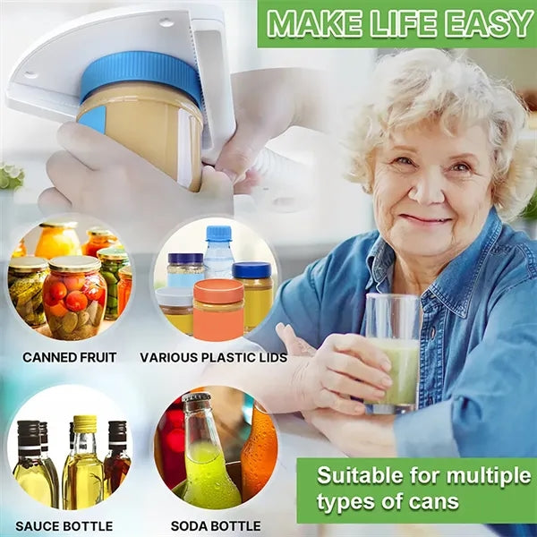 Jar Opener with Handle for Bottle and Lid
