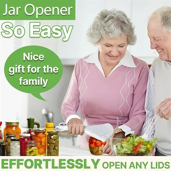 Jar Opener with Handle for Bottle and Lid