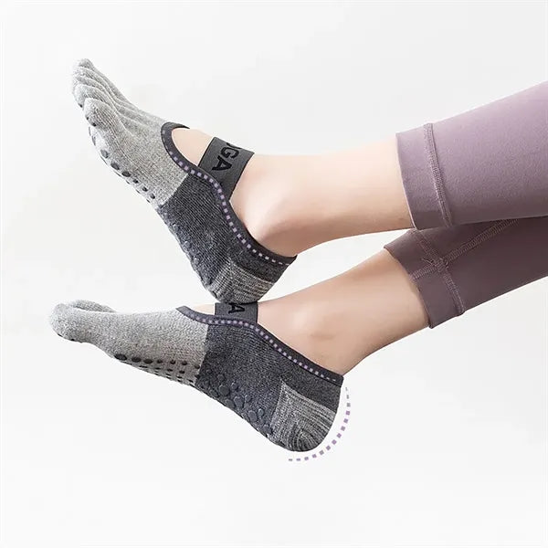 Non Slip Five Toe Yoga Socks for Pilates
