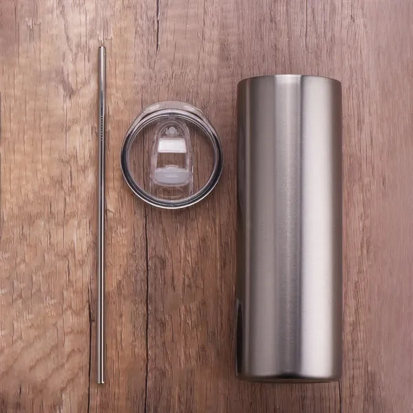 20oz Skinny Tumbler w/ Lid&Straw