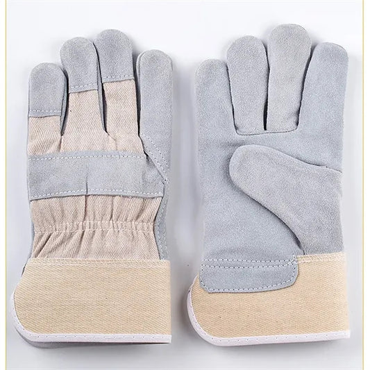 Split Leather Work Gloves for Welding Safety and Labor