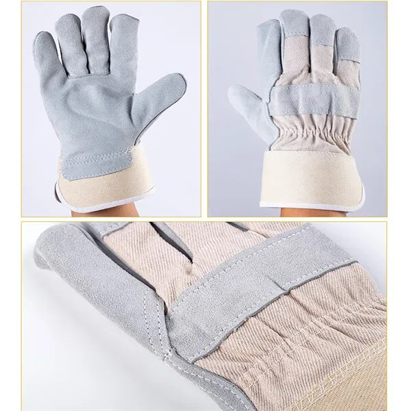 Split Leather Work Gloves for Welding Safety and Labor