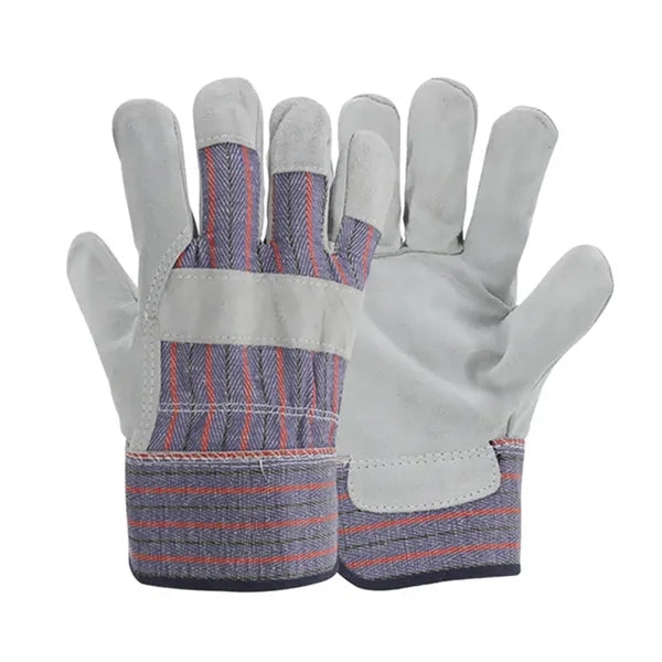 Split Leather Work Gloves for Welding Safety and Labor