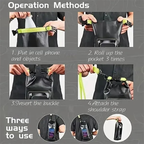 Waterproof PVC Sports Dry Bag With Roll Top Closure