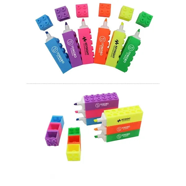 Building Block Shaped Creative Stackable Highlighter Pen