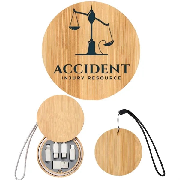 Bamboo and Wood Charging Cable Gift Box