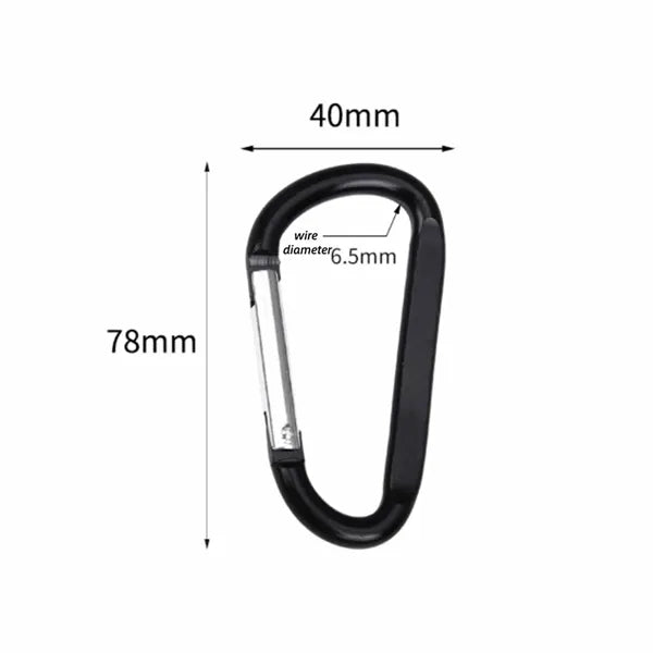 Small Aluminum Carabiner D Ring Durable Spring-Loaded Gate