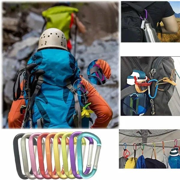 Small Aluminum Carabiner D Ring Durable Spring-Loaded Gate