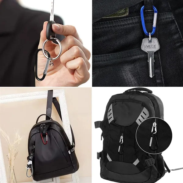 Small Aluminum Carabiner D Ring Durable Spring-Loaded Gate
