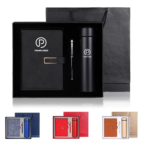 3pcs business gift set A5 notebook insulated thermos and pen