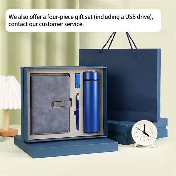 3pcs business gift set A5 notebook insulated thermos and pen