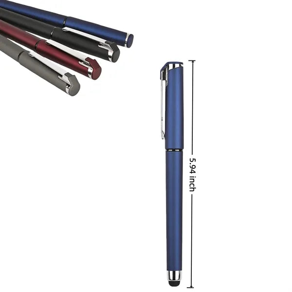 Gel pen With Stylus/black grip/blue ink