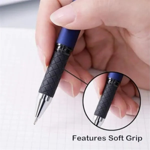 Gel pen With Stylus/black grip/blue ink