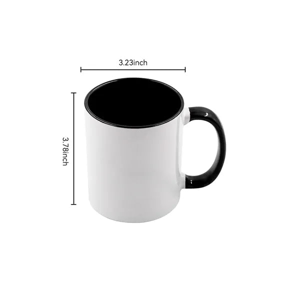 11oz ceramic coffee mugs with colorful inside for latte milk