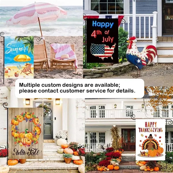 Garden flags DIY blank banner for lawn yard decor