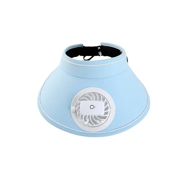 USB Fan Sun Visor Adjustable Solar Cooling Outdoor Cap