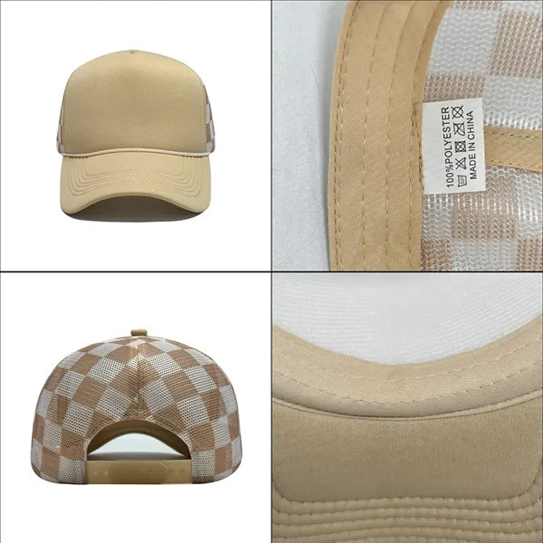 Plaid Mesh Trucker Cap