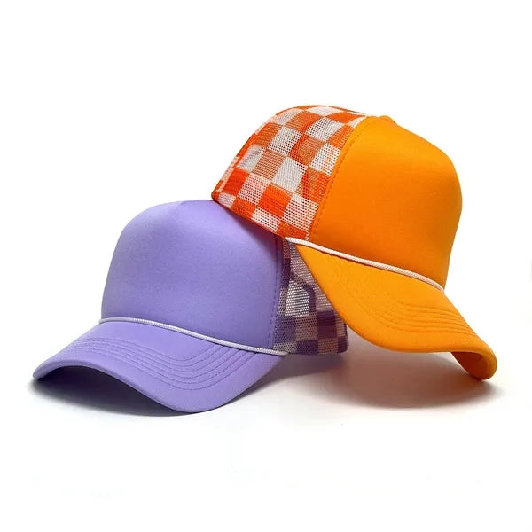 Plaid Mesh Trucker Cap