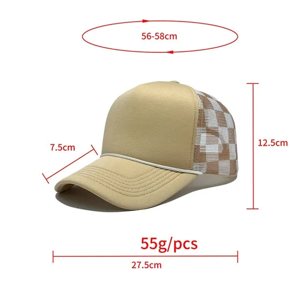 Plaid Mesh Trucker Cap