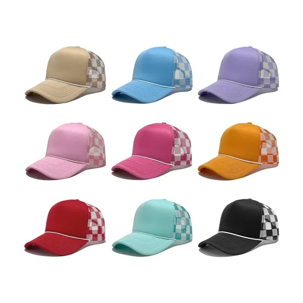 Plaid Mesh Trucker Cap