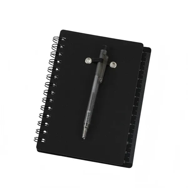 Pocket Spiral Notebook Set W/Matching Pen and Built-in Ruler