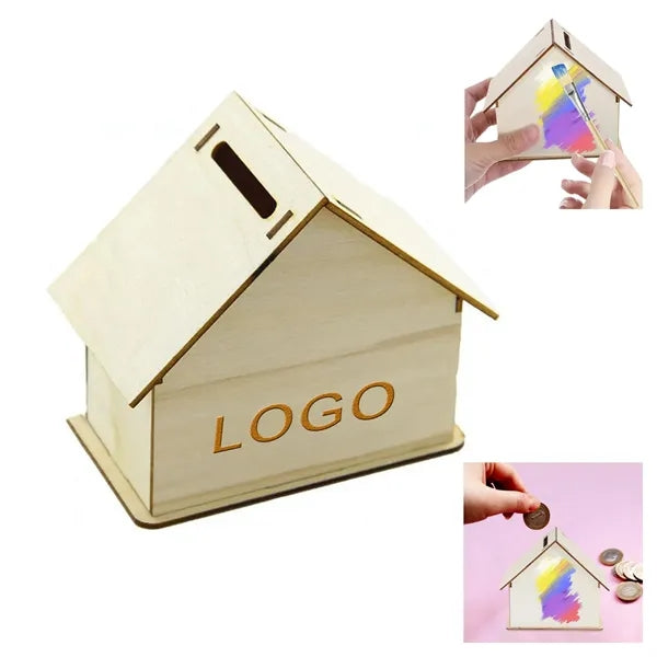 DIY Wooden Piggy House Bank