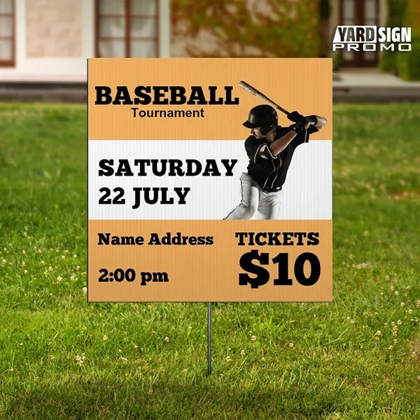 24x24 Custom Outdoor Yard Signs Baseball Tour