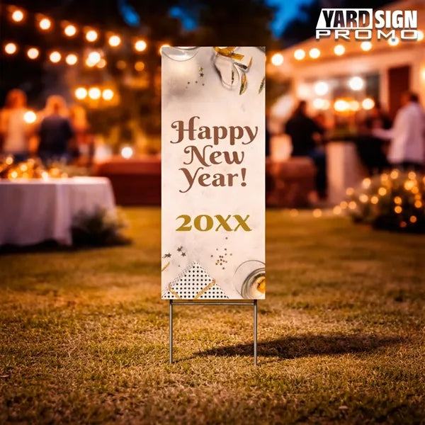 6x18 Custom Outdoor Yard Signs Happy New Year