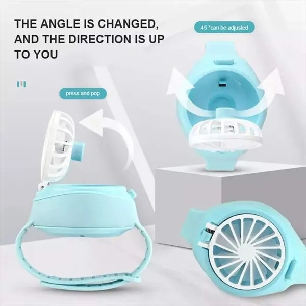 Portable USB Rechargeable Mini Watch Fan Wearable Wrist