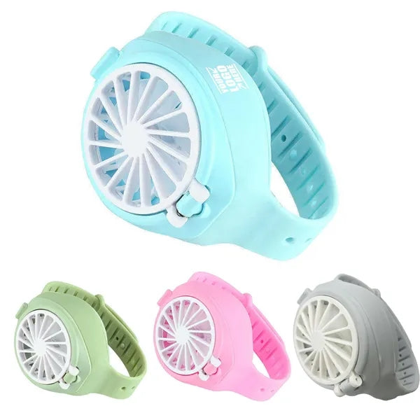 Portable USB Rechargeable Mini Watch Fan Wearable Wrist