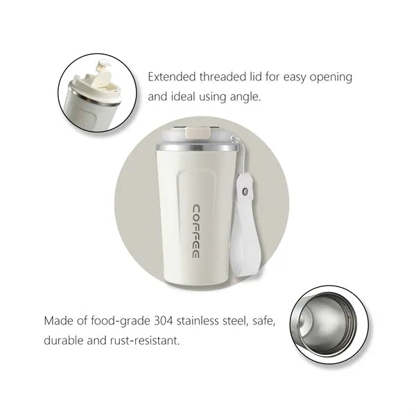 13Oz / 17Oz Insulated Stainless Steel Travel Mug With Strap