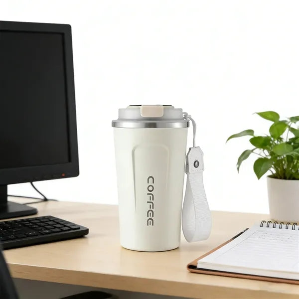 13Oz / 17Oz Insulated Stainless Steel Travel Mug With Strap
