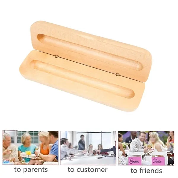 Elegant Wooden Pen Box Case Organizer For Business Office