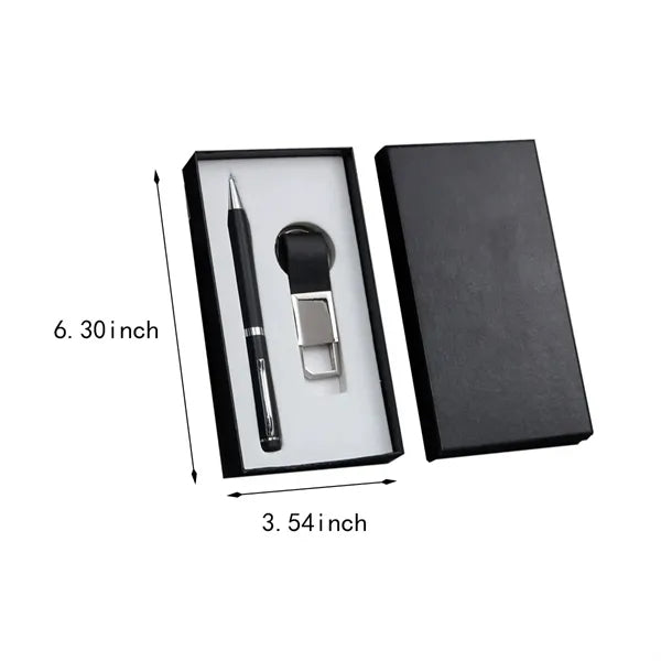 Elegant Metal Pen & Keychain Gift Set For Clients Employee